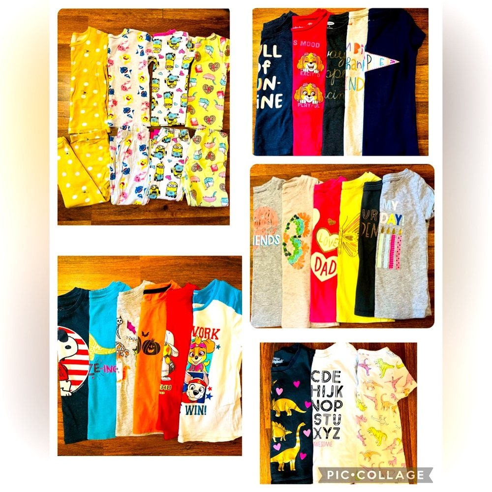 Huge 28 pieces girl 3T lot short sleeve & pajamas lot